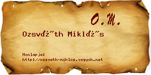 Ozsváth Miklós névjegykártya