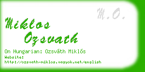 miklos ozsvath business card